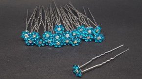 Шпильки для волос ромашка бирюзовая 