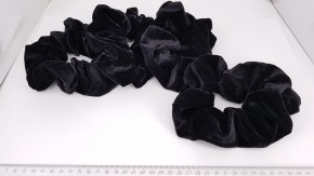 Резинки для волос бархатные чёрные 16 см оптом