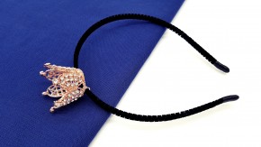 Корона на ободке для волос на бархатном ободке