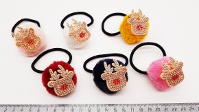 Резинка для волос цветная новогодняя купить оптом