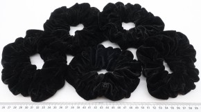 Резинки для волос двойной стежок чёрные 16 см оптом