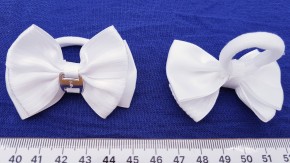 Белые банты для волос на резинке оптом для школы и на утренники с доставкой по России и СНГ