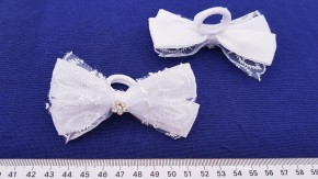 Белые банты для волос на резинке оптом для школы и на утренники с доставкой по России и СНГ