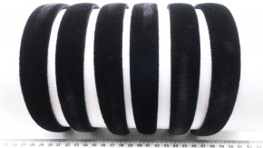 Ободок для волос чёрный бархатный 2,5 см оптом