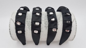 Ободок для волос со стразами D1-8929 для фиксации волос ткань со стразами.