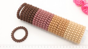 Резинки-пружинки для волос коричневые 5,5 см 