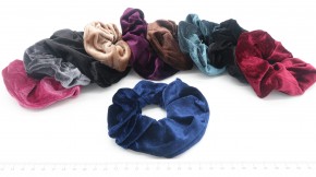 Резинка для волос бархатная большая цветная купить оптом