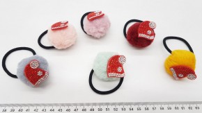 Резинка для волос колпак красный купить оптом. Резинка для волос меховой колпак купить по низкой цене с быстрой доставкой  по России и СНГ