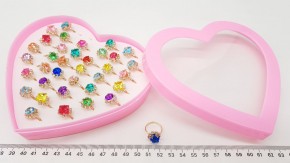 Набор колец металлических с цветным камнем купить оптом с доставкой по России и СНГ