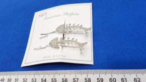 Невидимки бабочки оптом со стразами. Заколки-невидимки металлические с камнями по низкой цене, быстрый сбор заказа и отправка